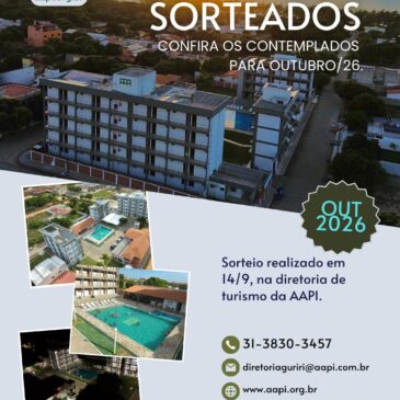 Associados sorteados para Guriri em outubro