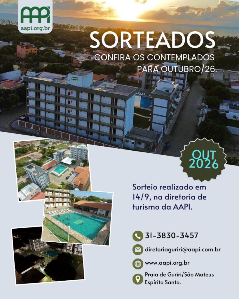 Associados sorteados para Guriri em outubro